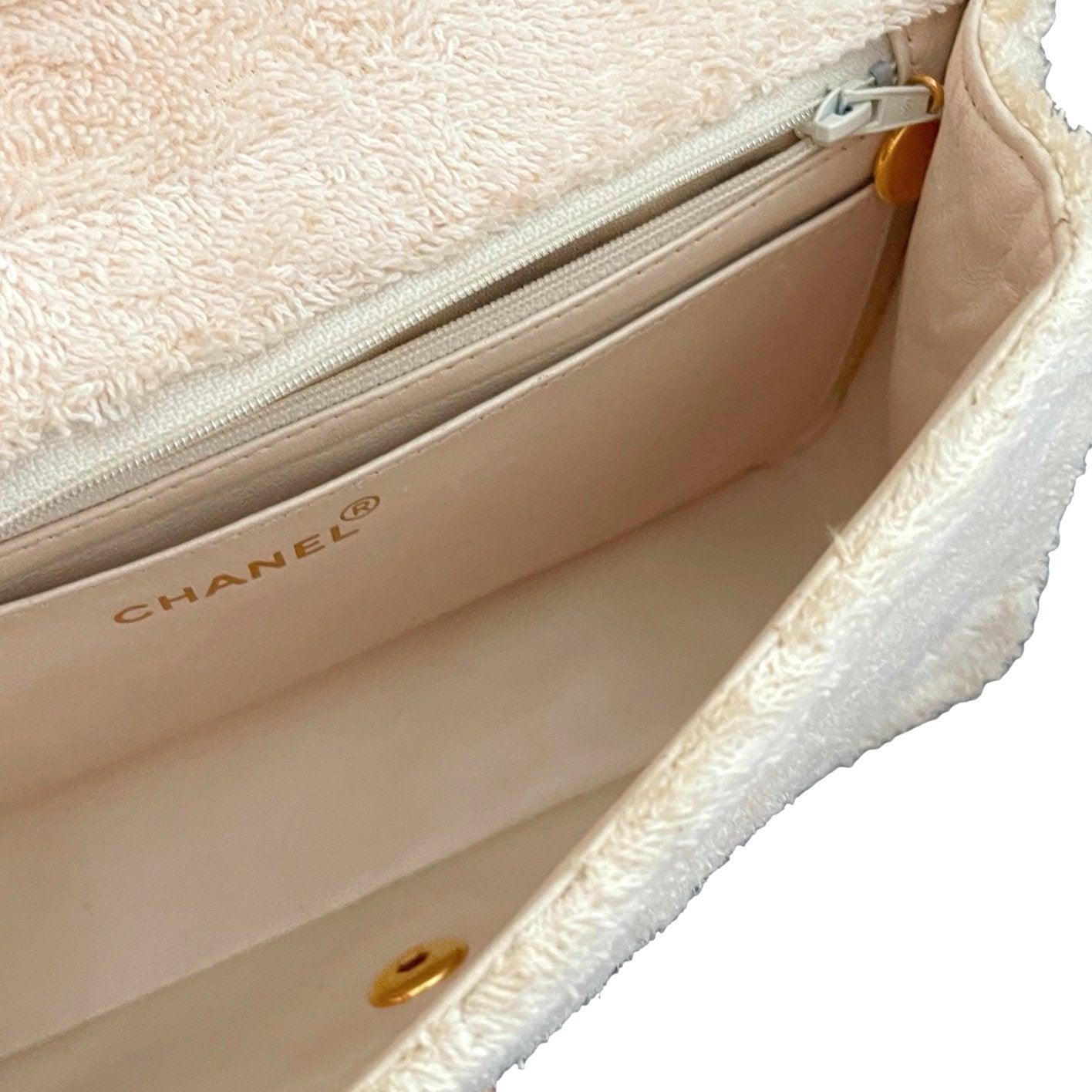 Chanel Nude Terry Cloth Flap Bag - Handbags