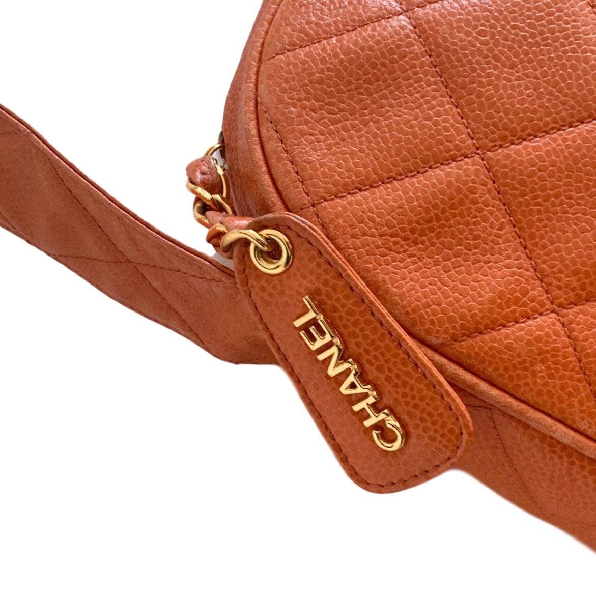 Chanel Orange Caviar Quilted Crossbody - Handbags