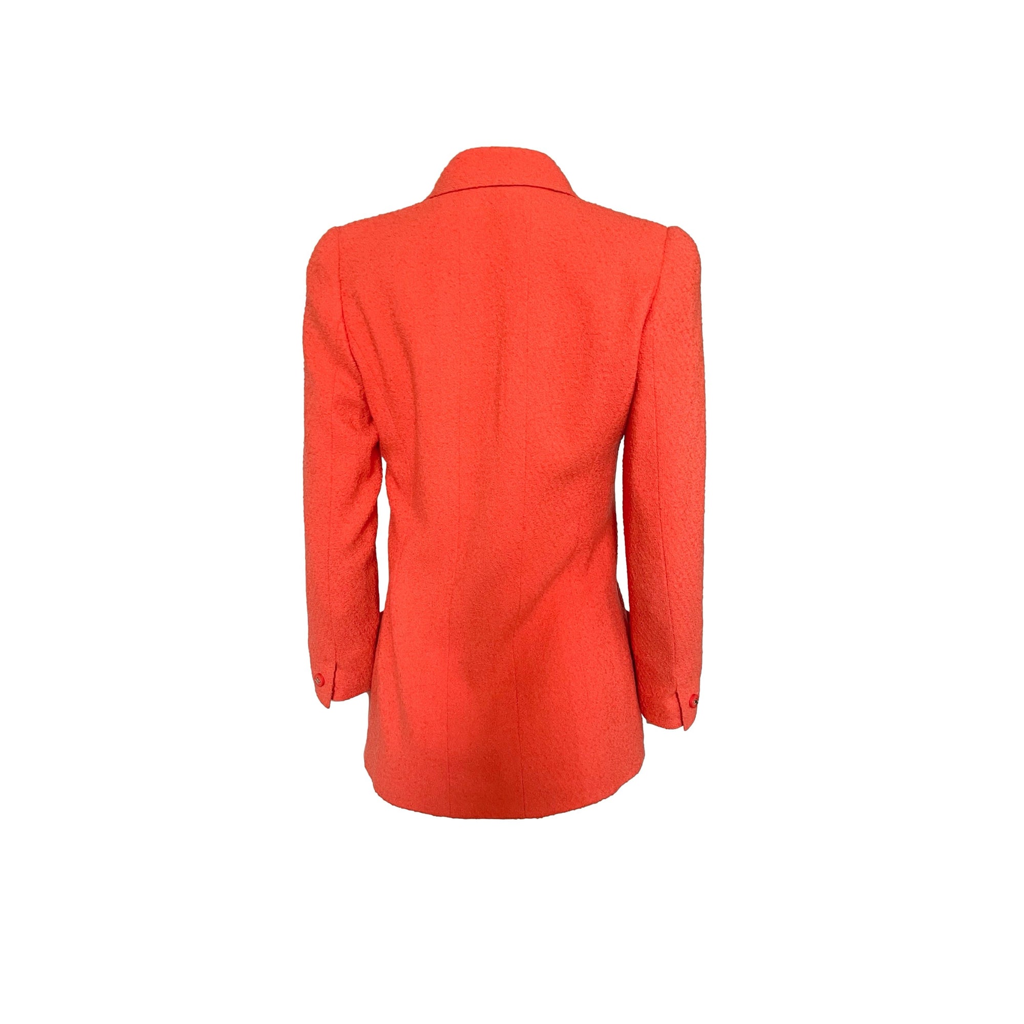 Chanel Orange Logo Button Blazer - Apparel