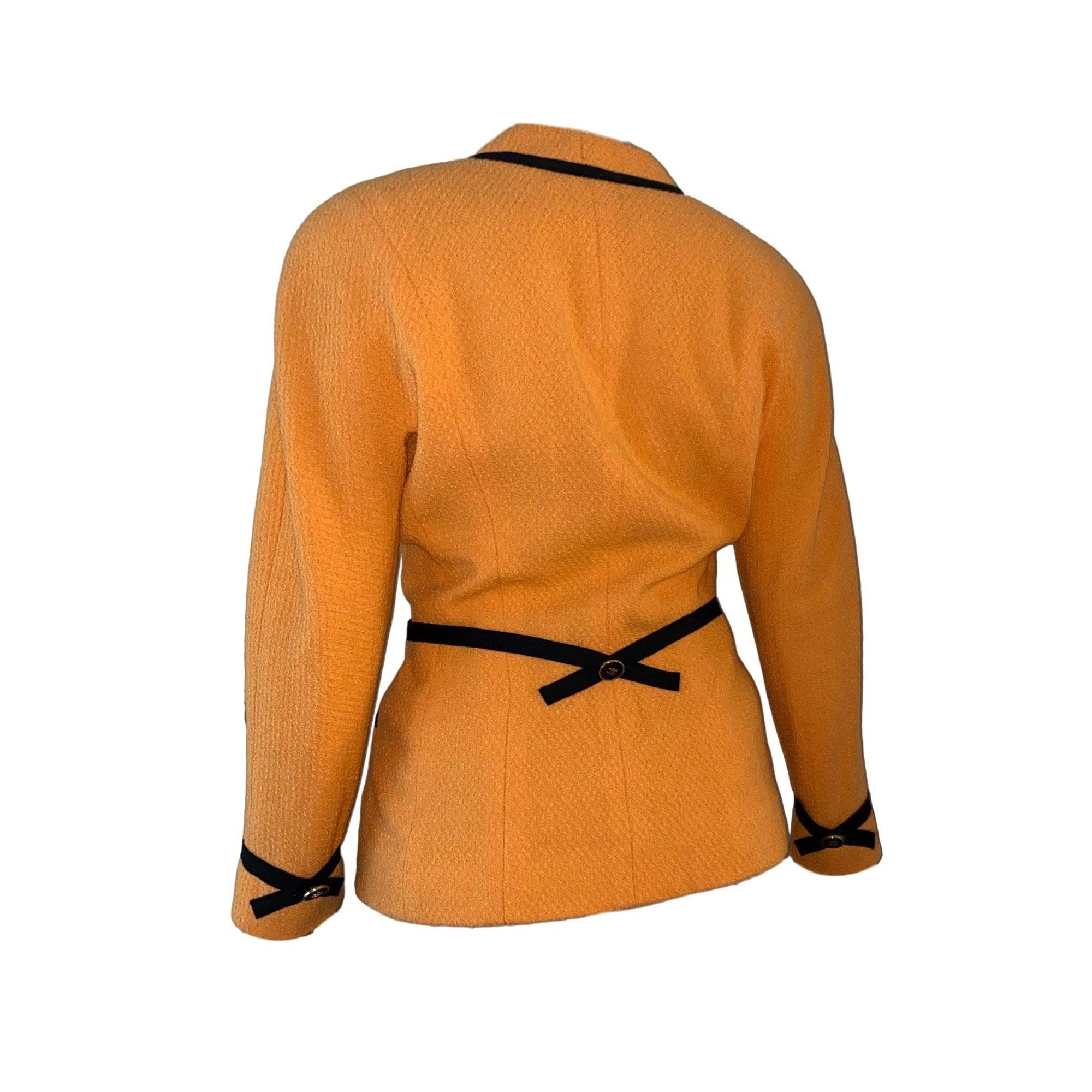 Chanel Orange Logo Button Jacket - Apparel