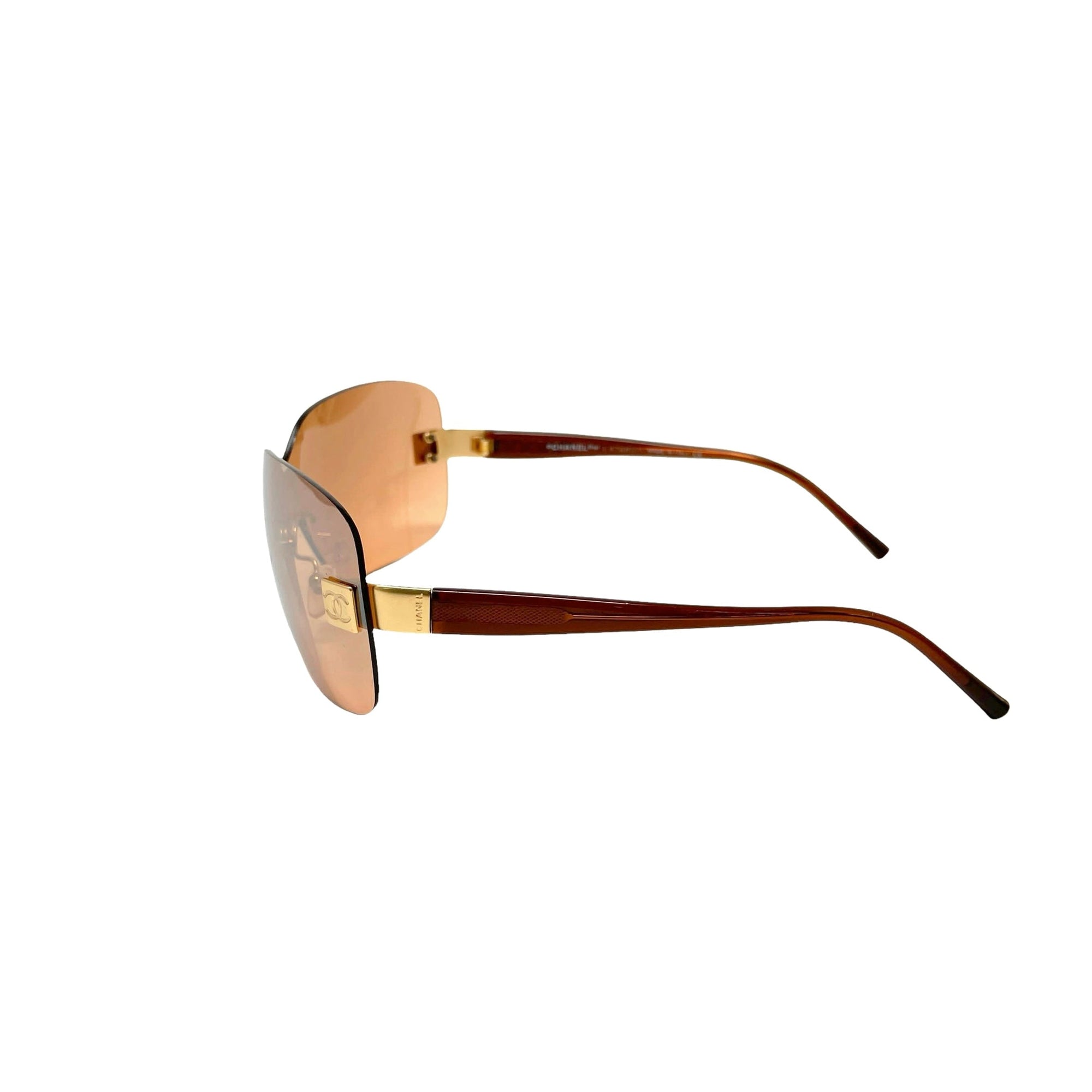 Chanel Orange Logo Rimless Sunglasses - Sunglasses