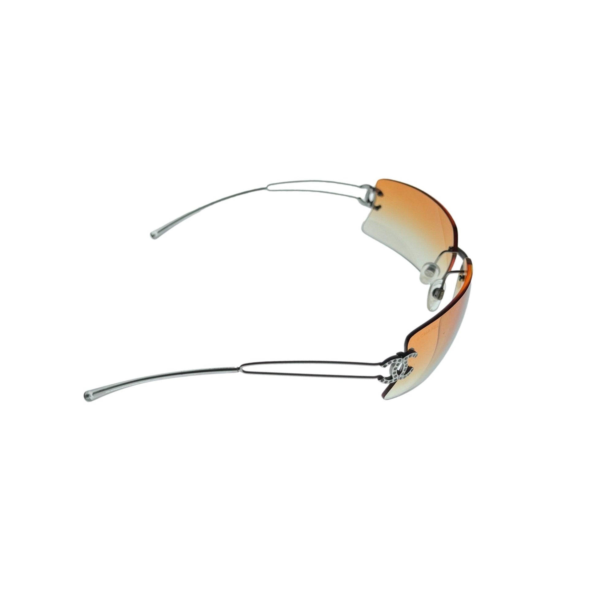 Chanel Orange Ombre Logo Rimless Sunglasses - Sunglasses