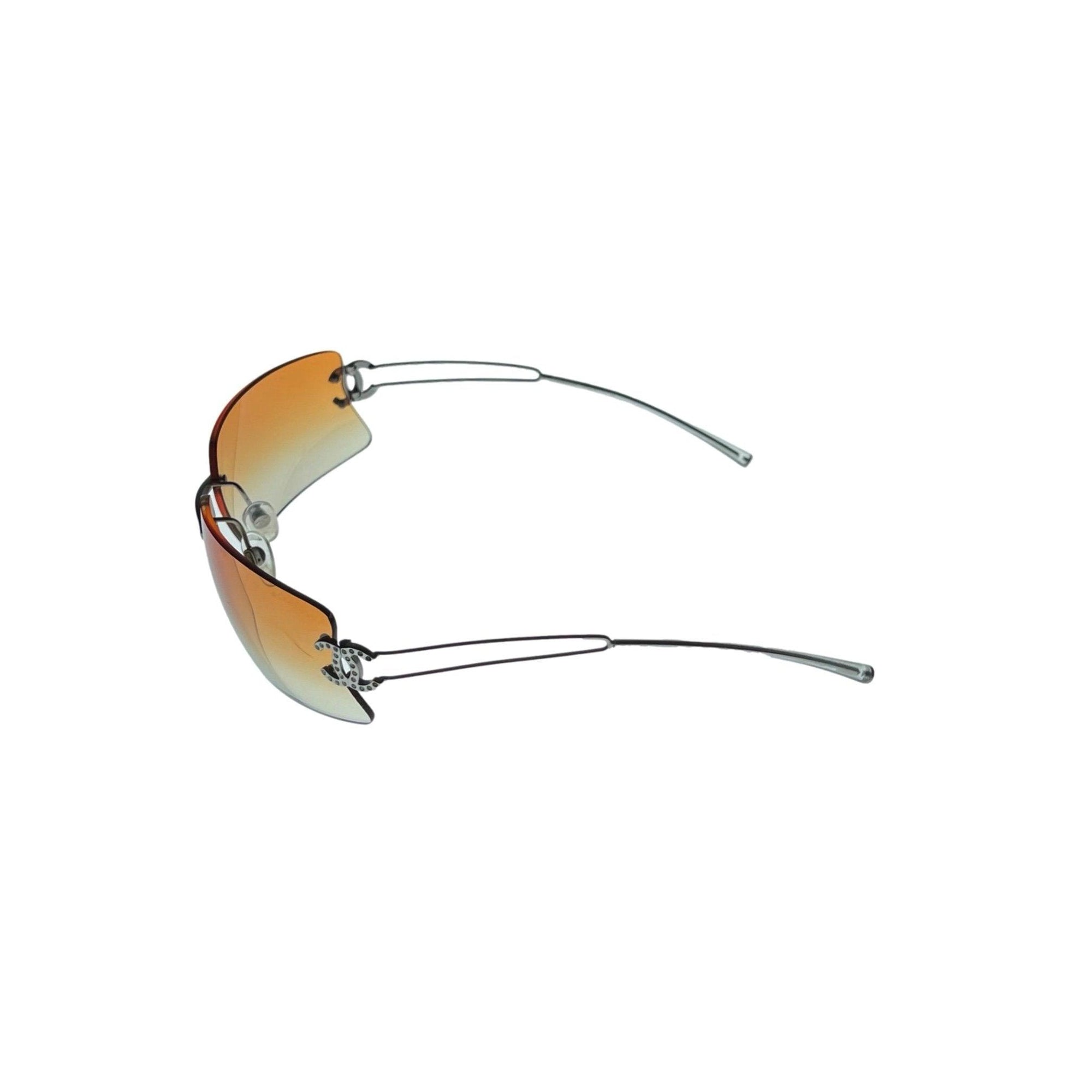 Chanel Orange Ombre Logo Rimless Sunglasses - Sunglasses