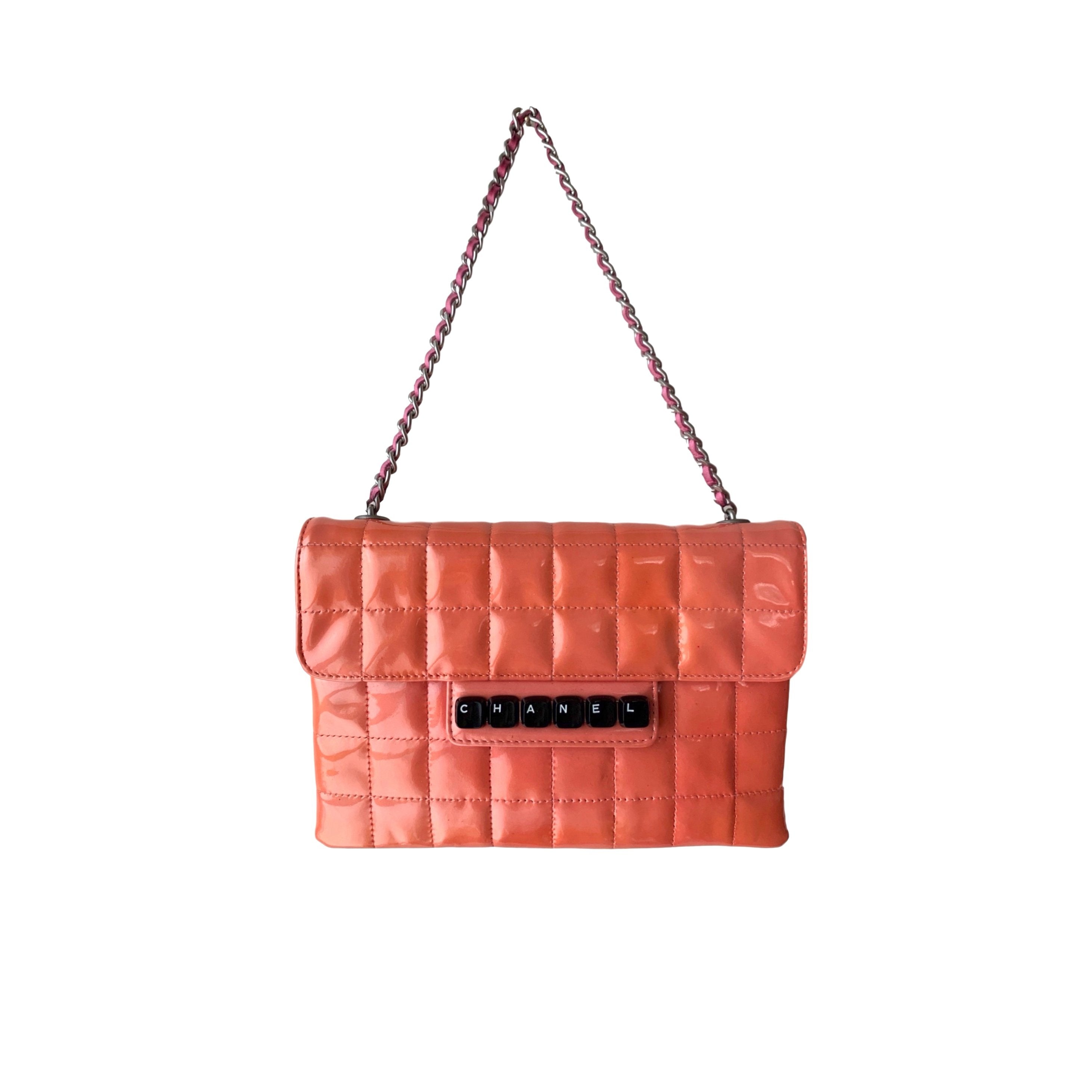 Treasures of NYC - Chanel Pink Gingham Tweed Chain Logo Bag