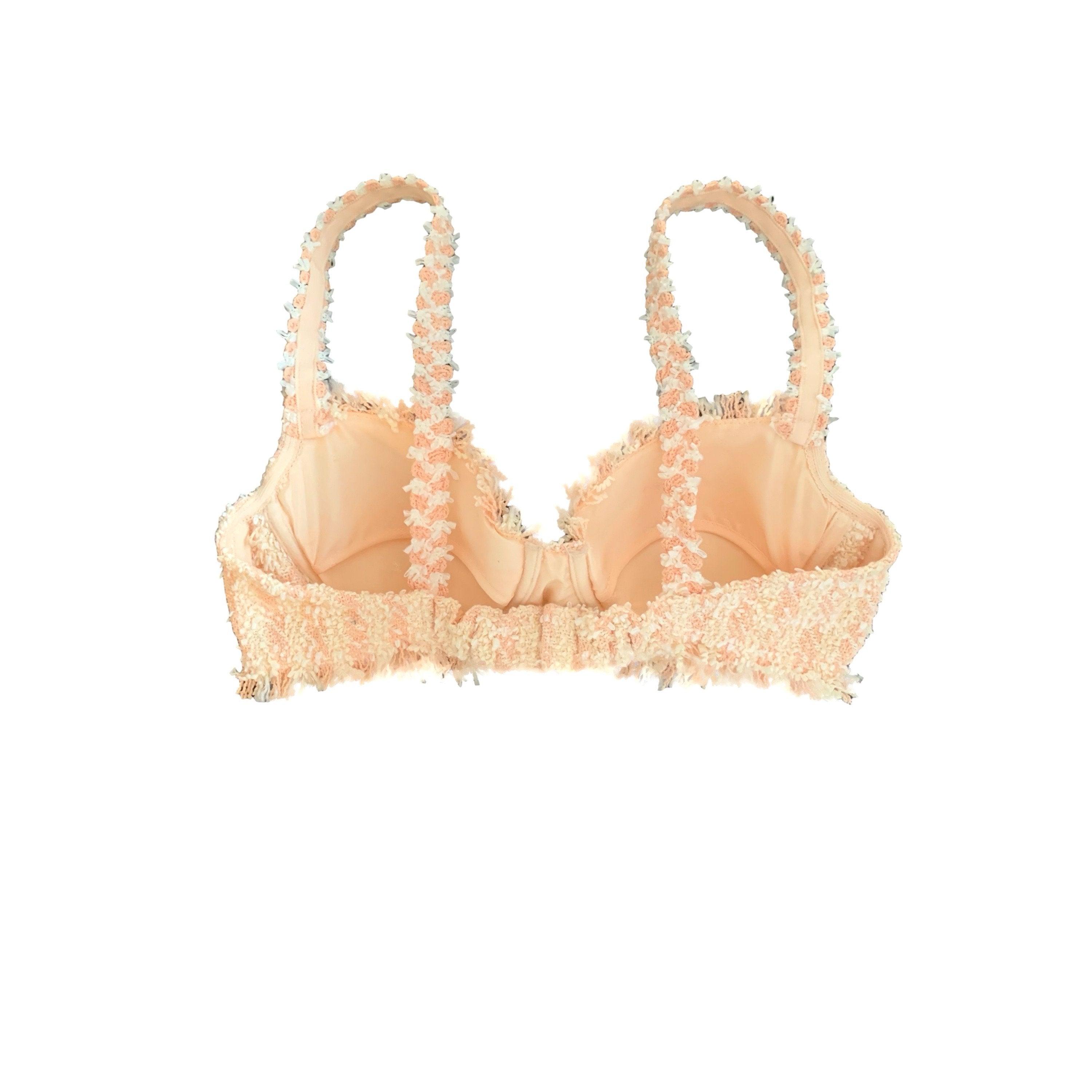 Treasures of NYC - Chanel Peach Tweed Bra Short Set