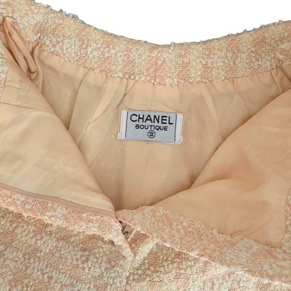 Chanel Peach Tweed Bra Short Set - Apparel