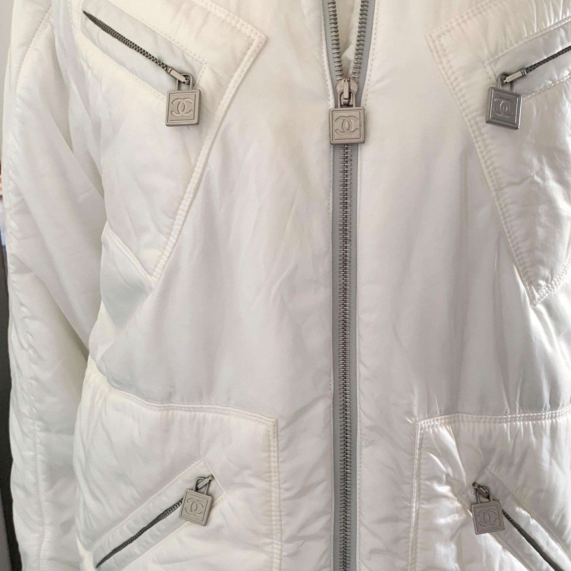 Chanel Pearl White Puffer Jacket - Apparel