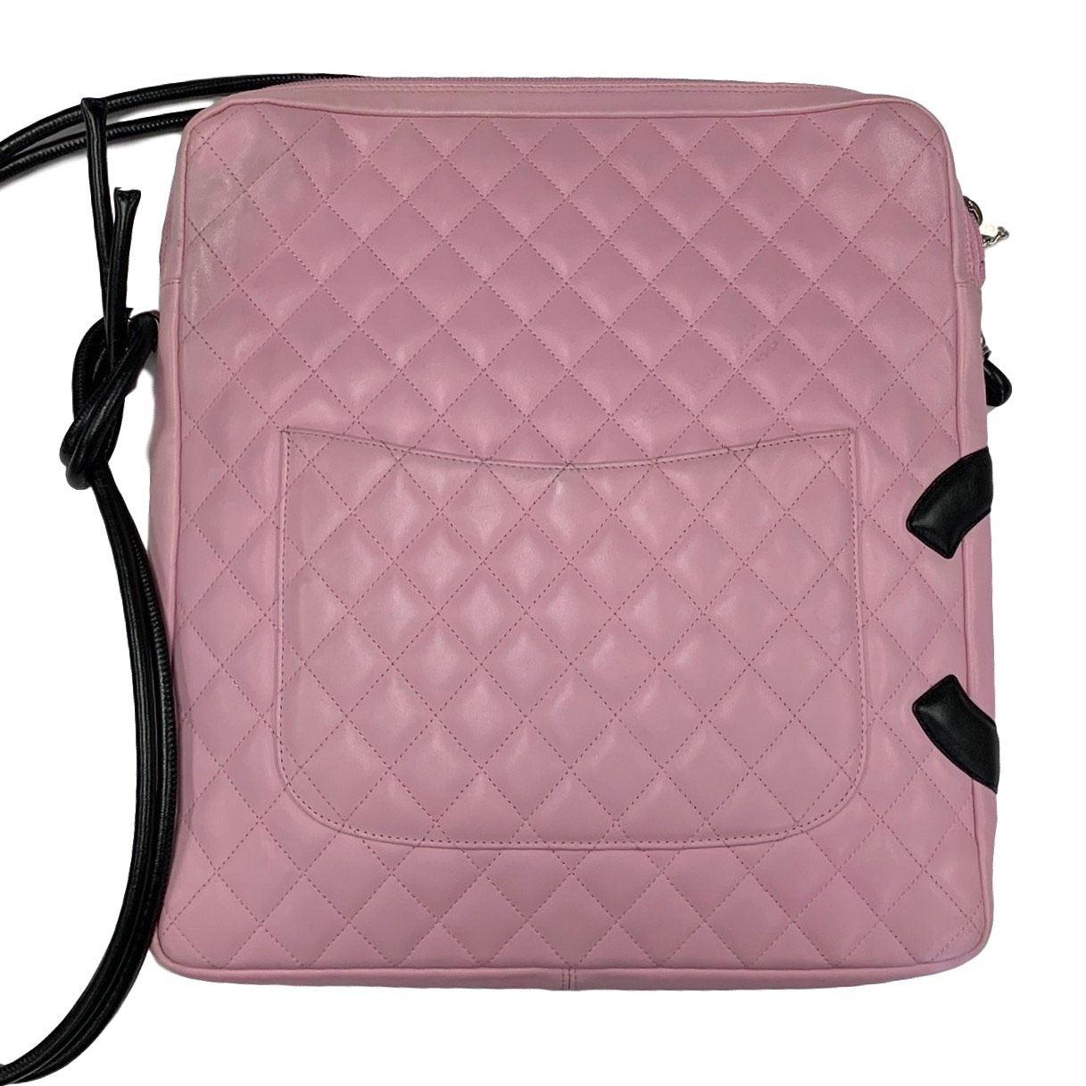 Vintage Chanel Pink and Black Large Cambon Crossbody – Treasures of NYC