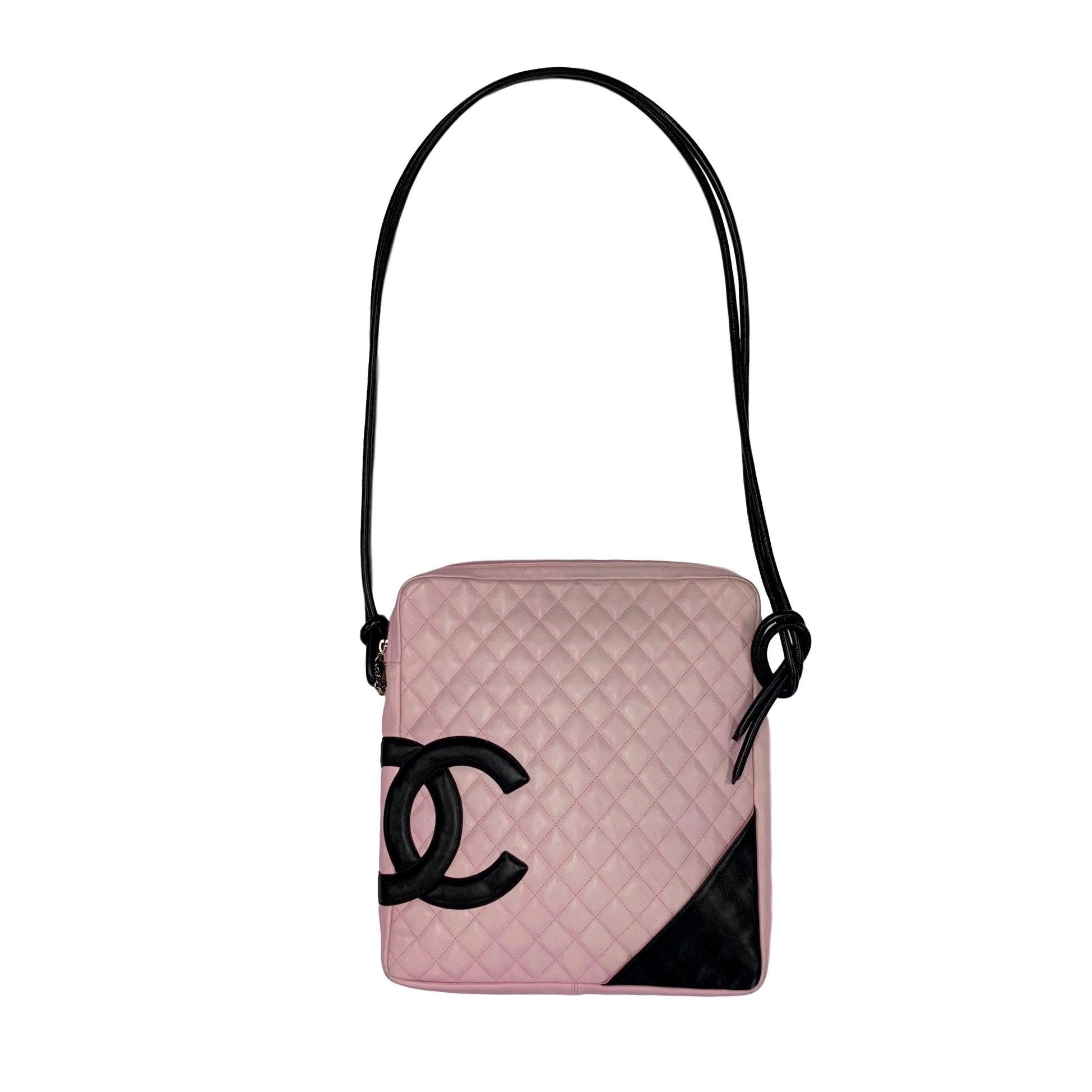 Chanel Pink and Black Large Cambon Crossbody - Handbags