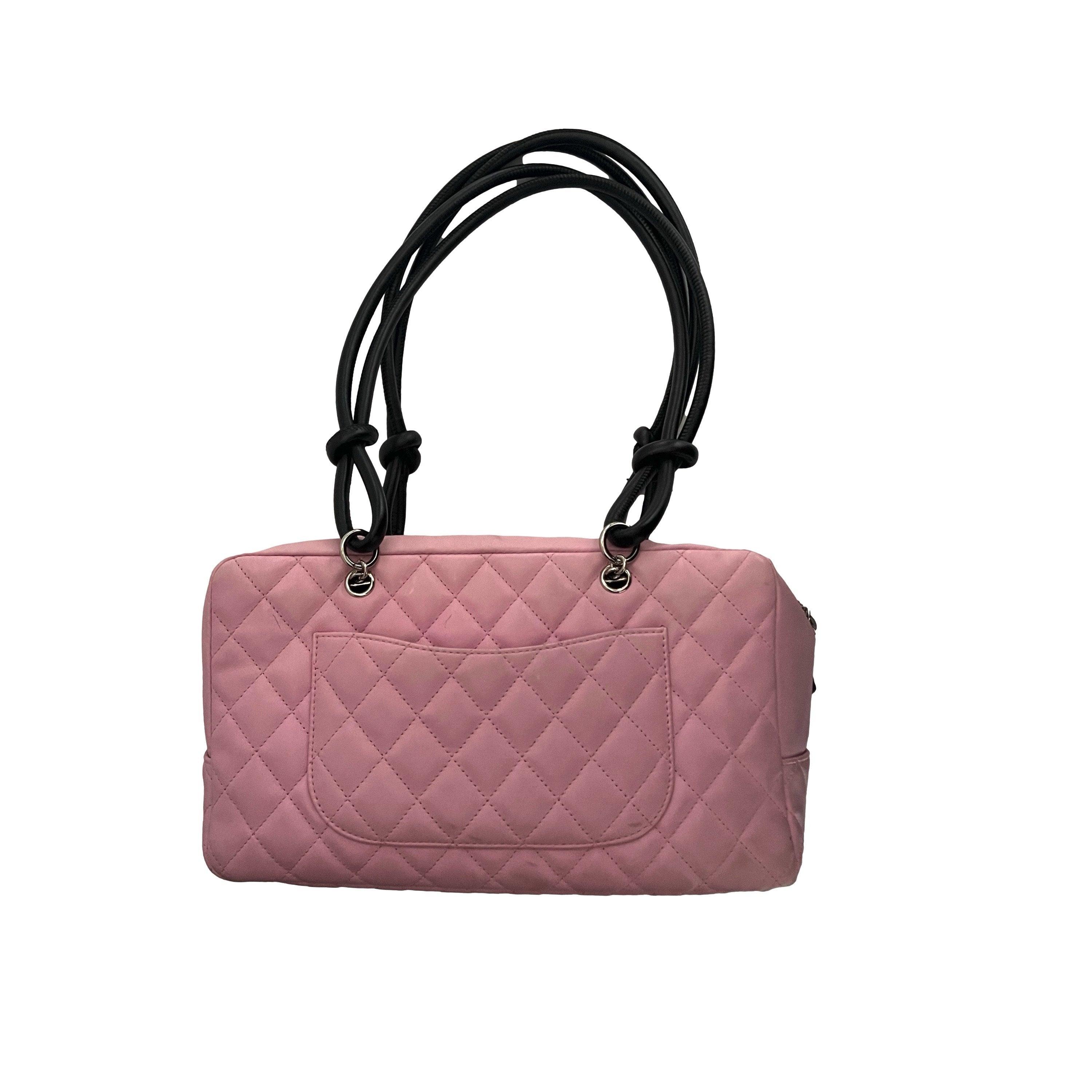 Vintage Chanel Pink and Black Large Cambon Crossbody – Treasures of NYC