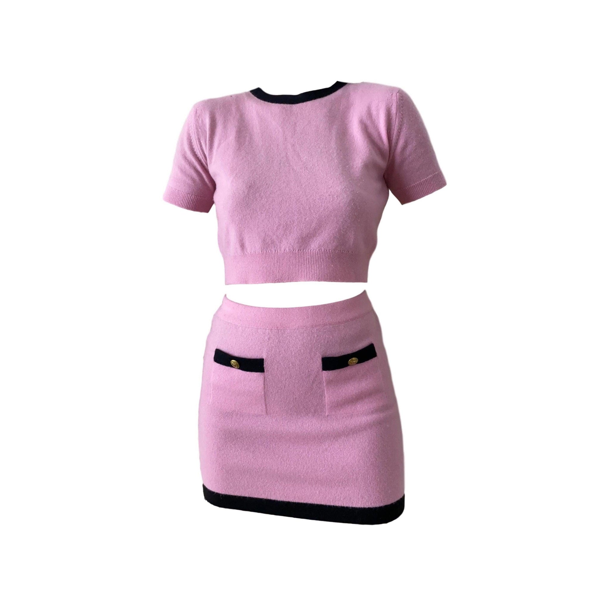 Chanel Pink Cashmere 3-Piece Cropped Set - Apparel