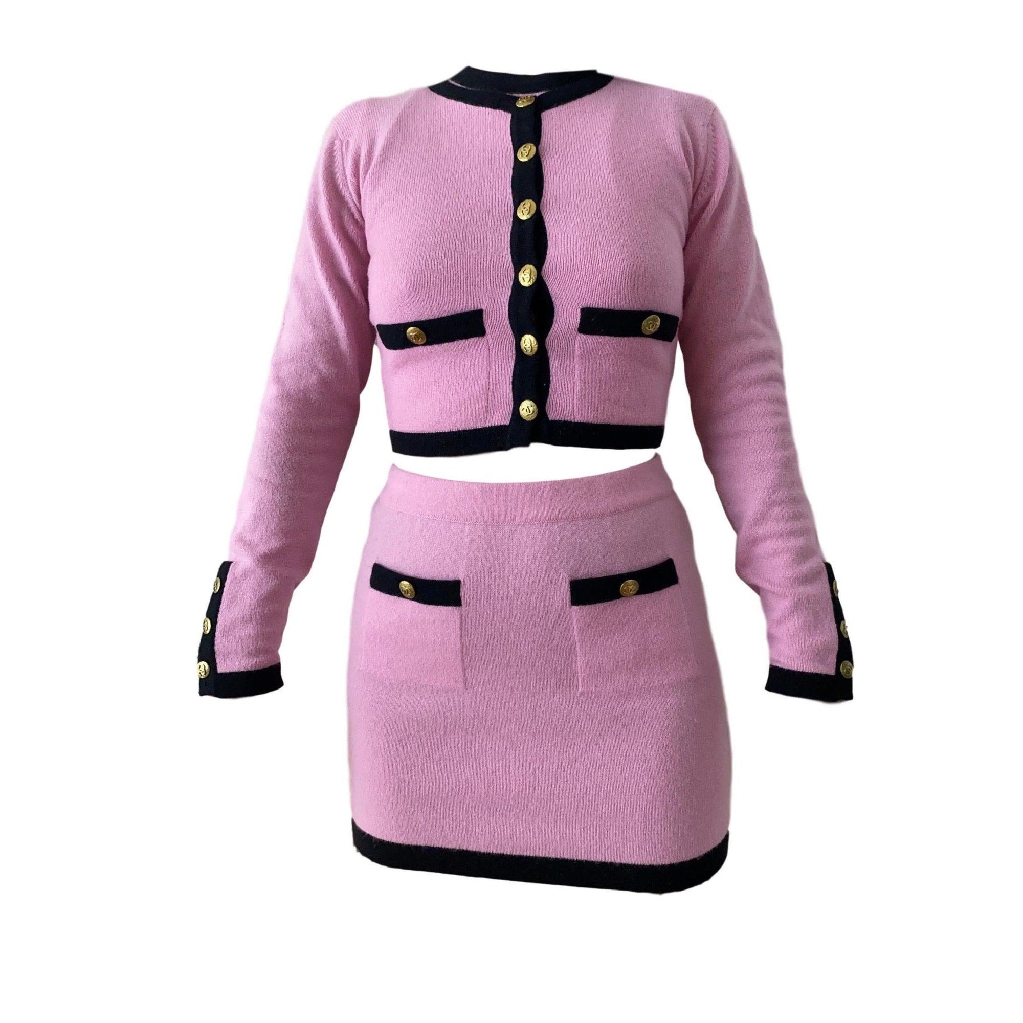 Chanel Pink Cashmere 3-Piece Cropped Set