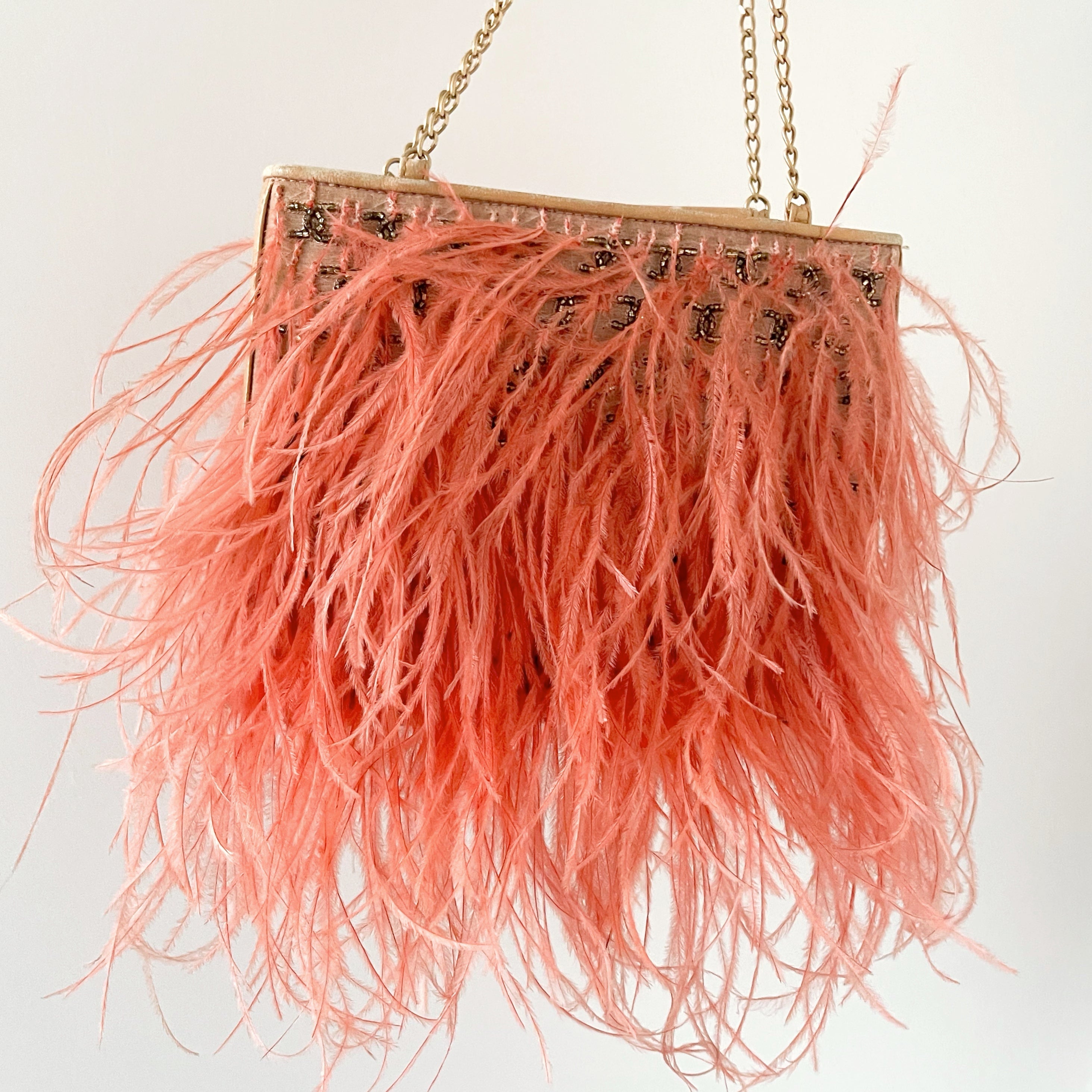 Treasures of NYC Chanel Pink Feather Mini Chain Bag