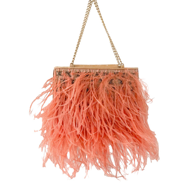 Chanel Pink Feather Mini Chain Bag - Handbags