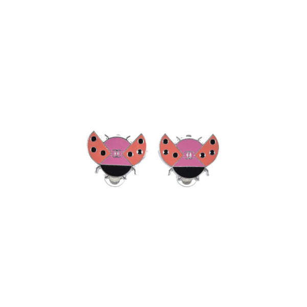 Chanel Pink Ladybug Logo Earrings - Jewelry