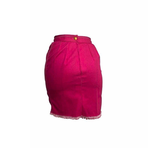 Chanel Pink Logo Button Skirt - Apparel