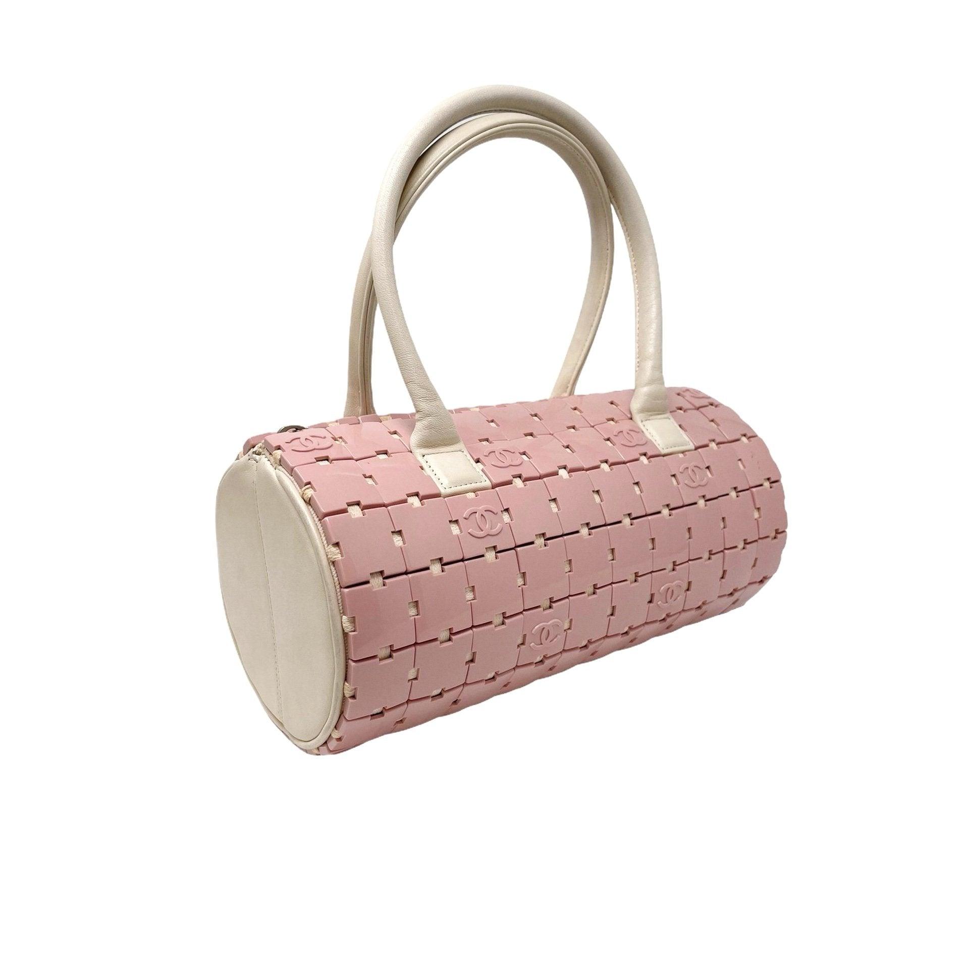 Chanel Pink Lucite Puzzle Mini Barrel Bag