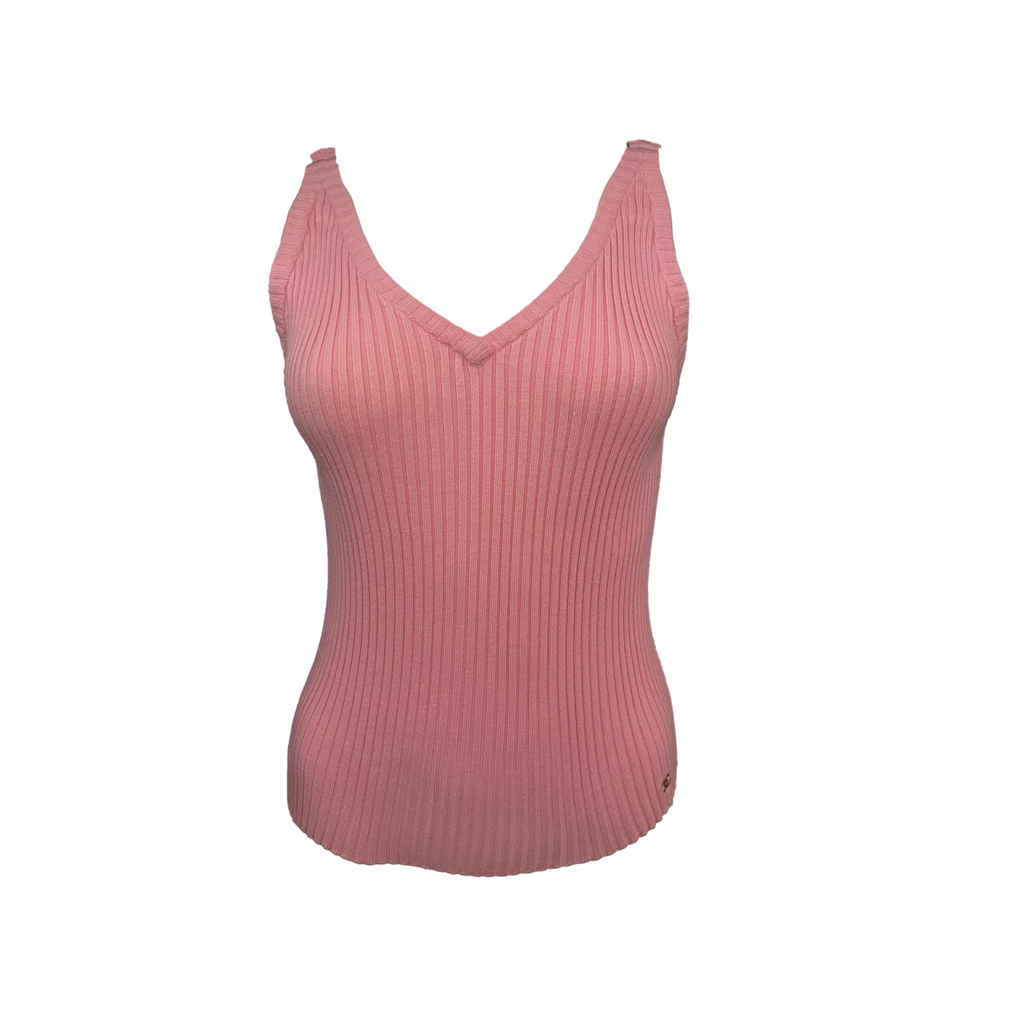 Chanel Pink Ribbed Tank Top