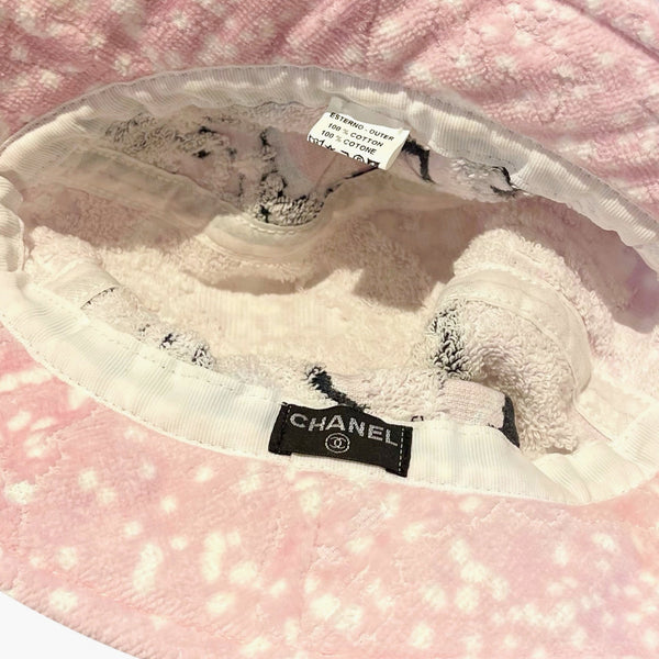 Chanel Pink Terrycloth Bucket Hat - Accessories