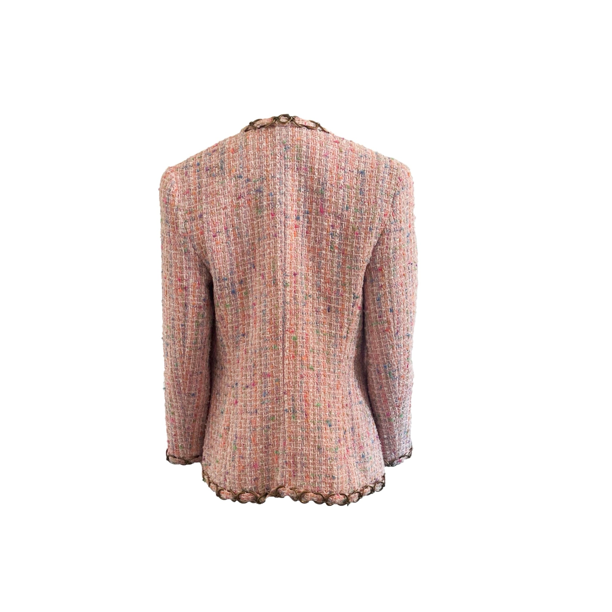 Chanel Pink Tweed Chain Blazer - Apparel