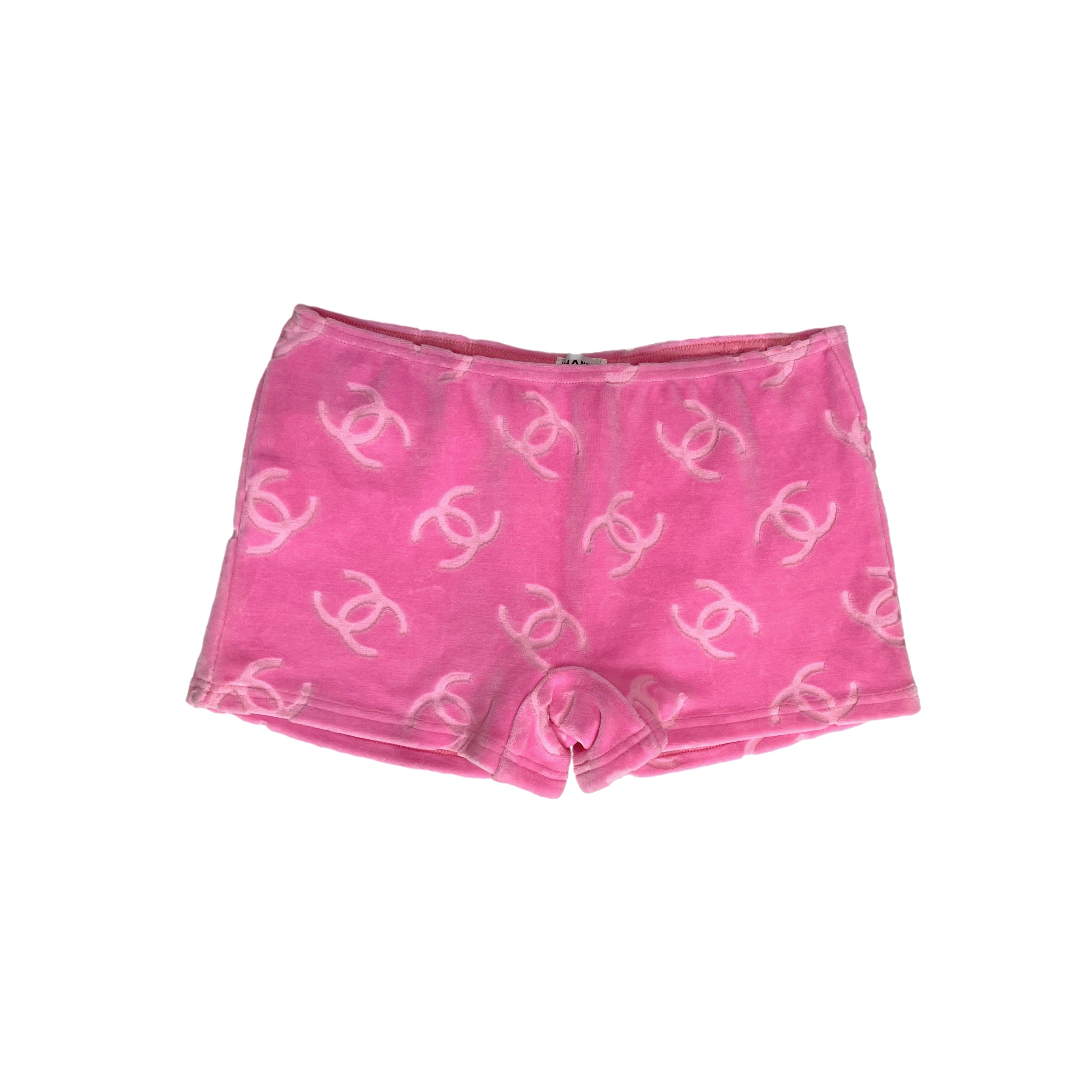 Chanel Velour Pink Short Jumpsuit 1996 CC