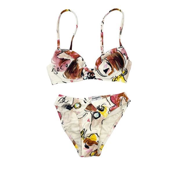 Chanel Print Center Logo Bikini - Swimwear