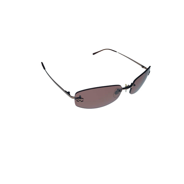 Chanel Purple Logo Rimless Mini Shades - Sunglasses