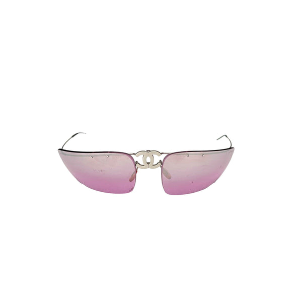 Chanel Purple Rimless Center Logo Sunglasses - Sunglasses