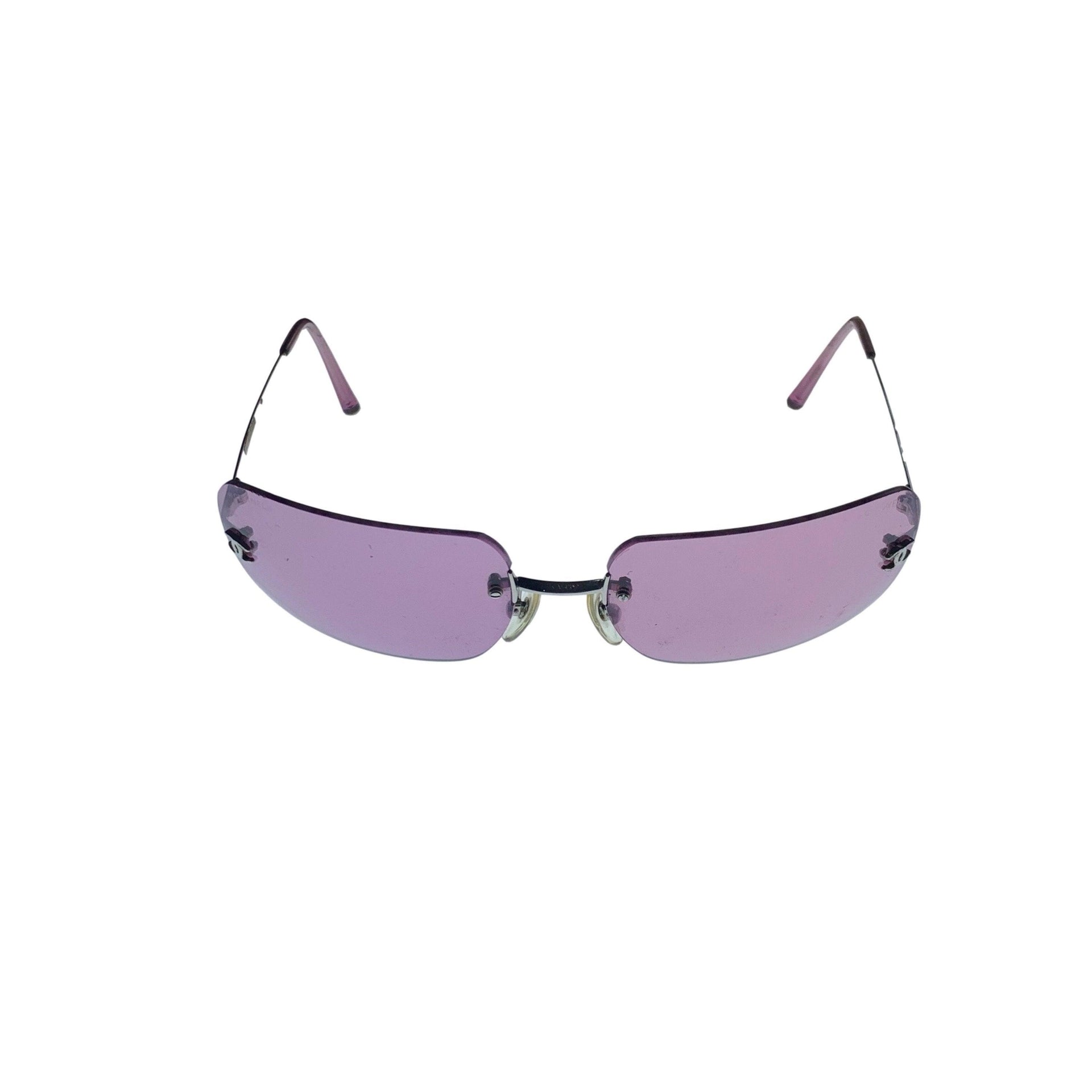 Treasures of NYC Chanel Purple Rimless Sunglasses