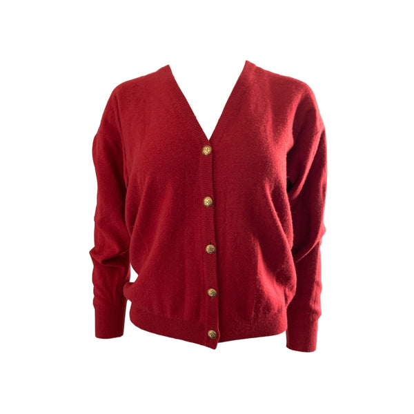 Chanel Red Cashmere Cardigan - Apparel