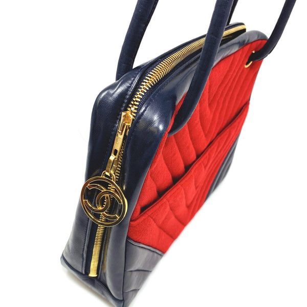 Chanel Red Chevron Two-Way Bag - Handbags