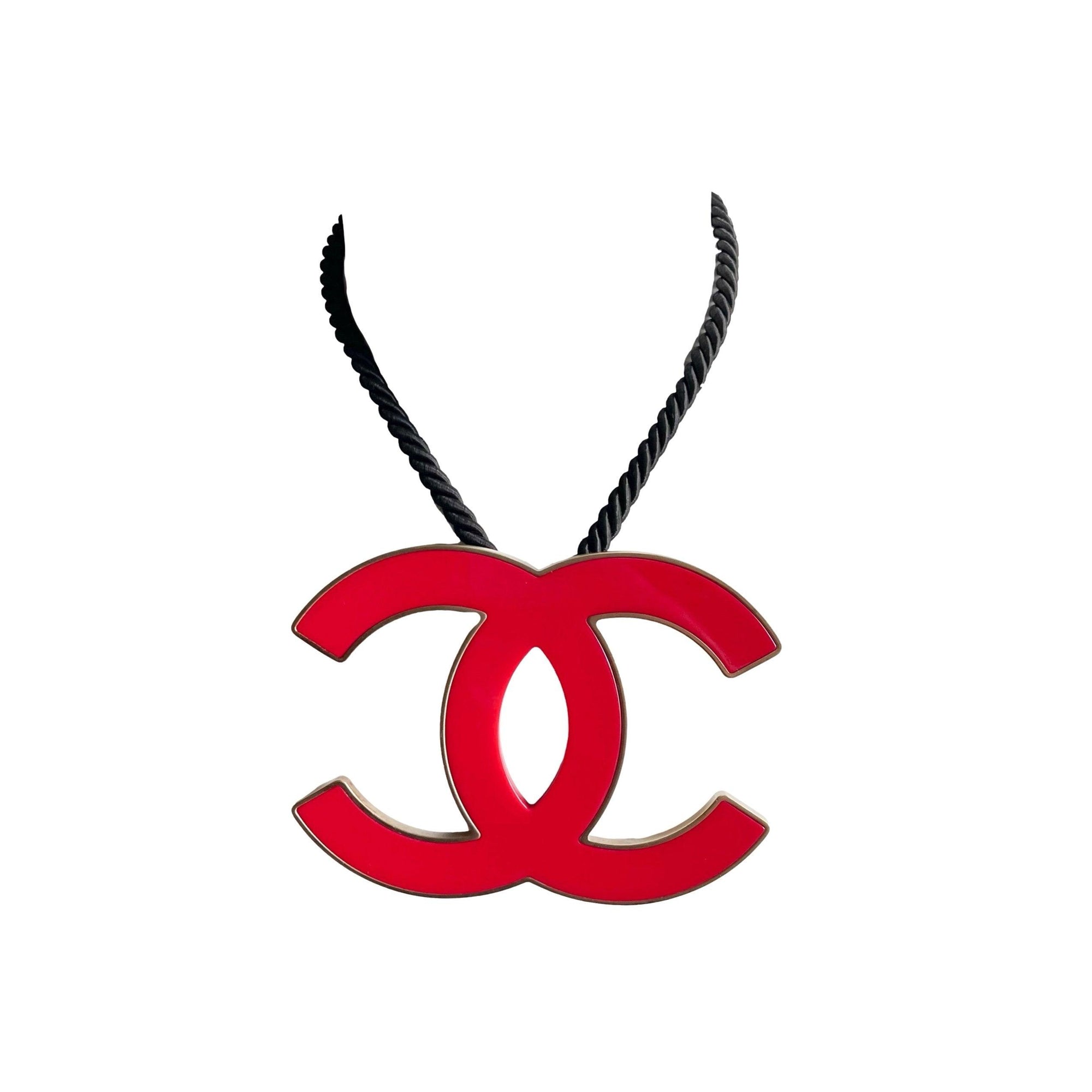 Chanel Red Jumbo Logo Choker - Jewelry