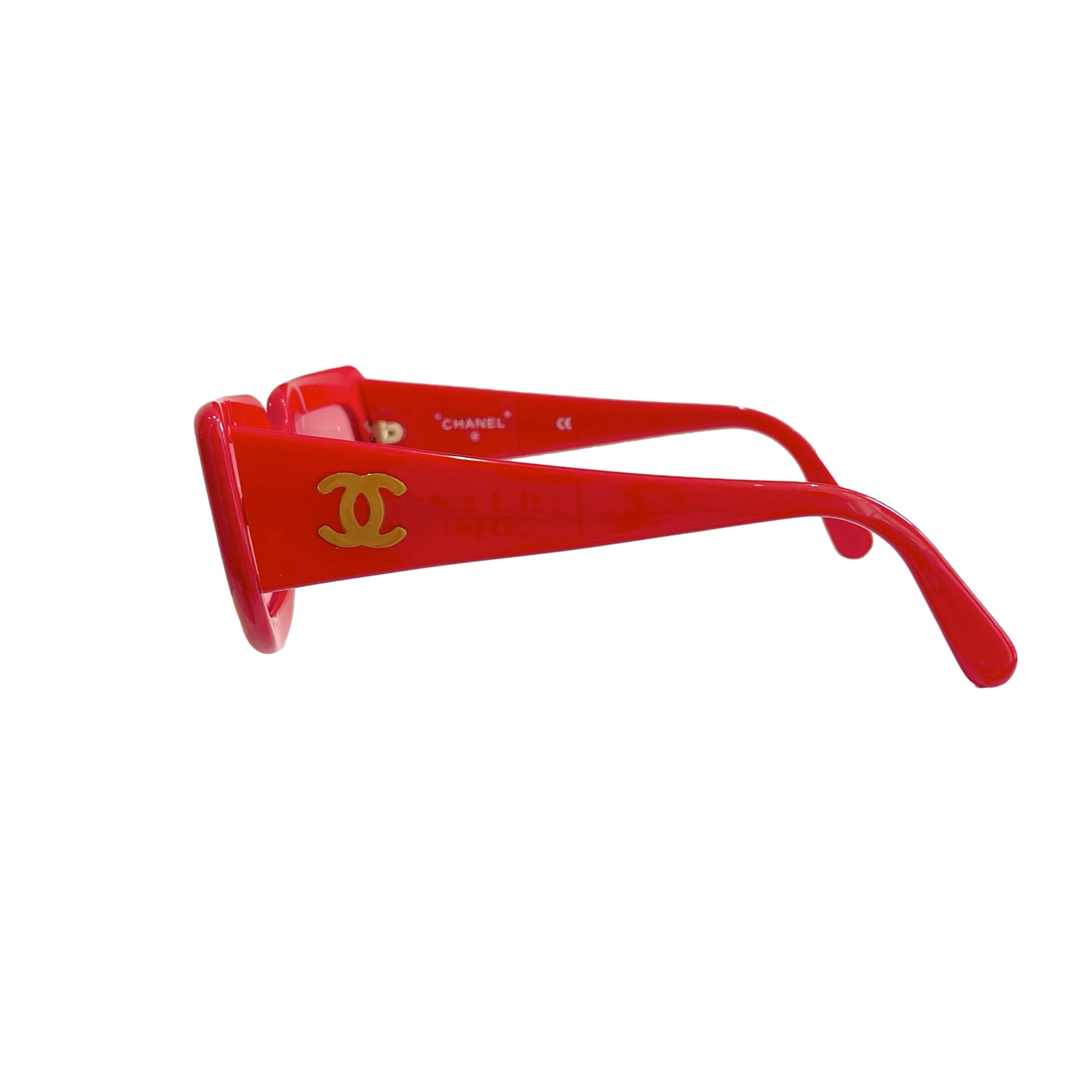 Treasures of NYC - Chanel Red Jumbo Logo Sunglasses