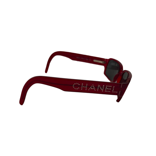 Chanel Red Rhinestone Sunglasses - Sunglasses