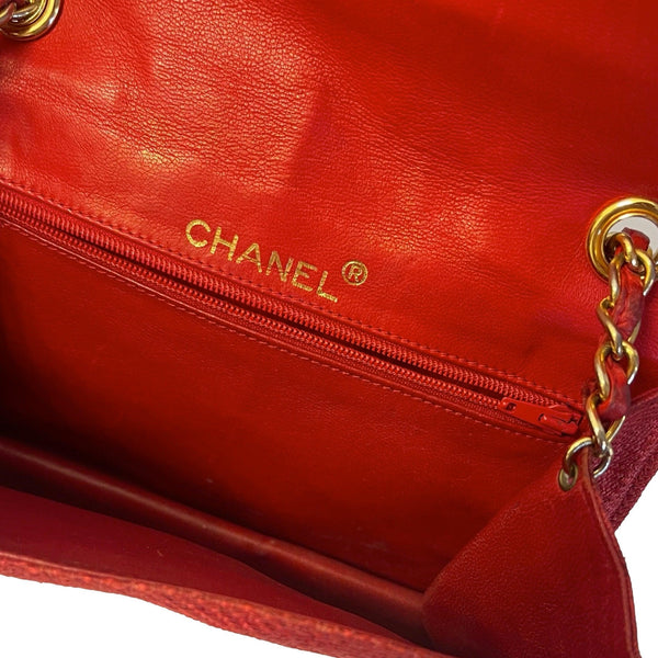 Chanel Red Woven Logo Chain Bag - Handbags