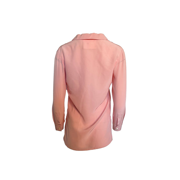 Chanel Rose Pink Pocket Logo Button Down - Apparel