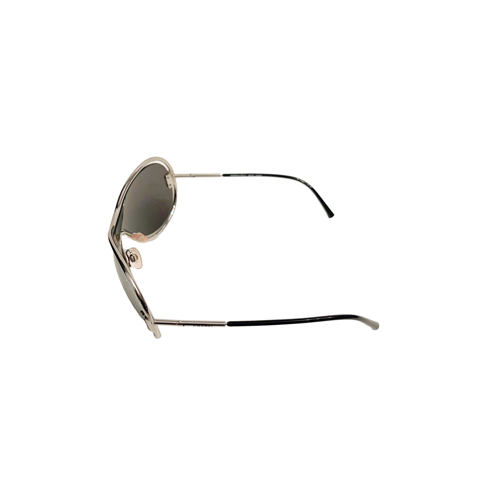 Chanel Silver Aviator Sunglasses - Sunglasses