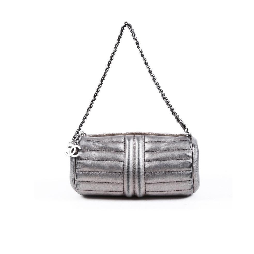 Chanel Silver Mini Cylinder Bag - Handbags