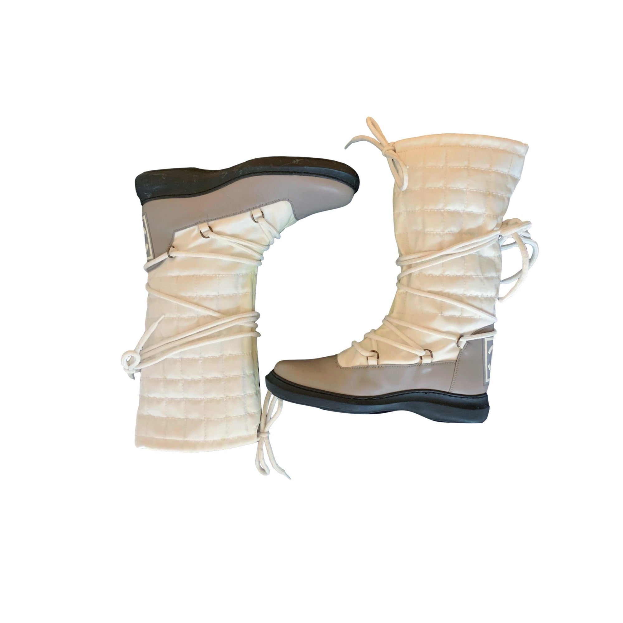 Chanel Sport White Logo Snow Boots - Shoes