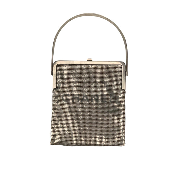 Chanel Structured Chain Mail Top Handle Bag - Handbags