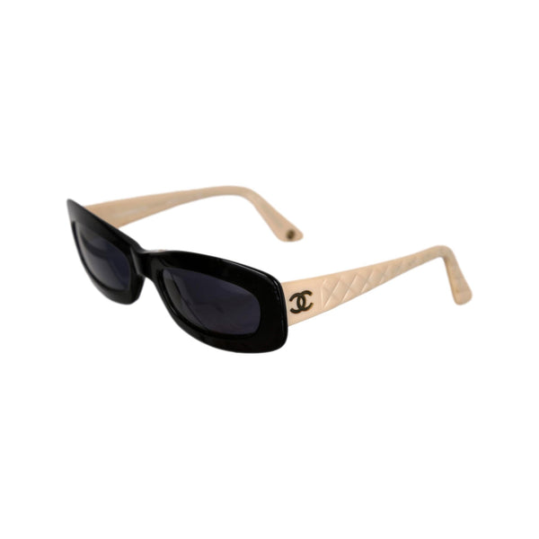 Chanel Tan Quilted Logo Micro Sunglasses - Sunglasses