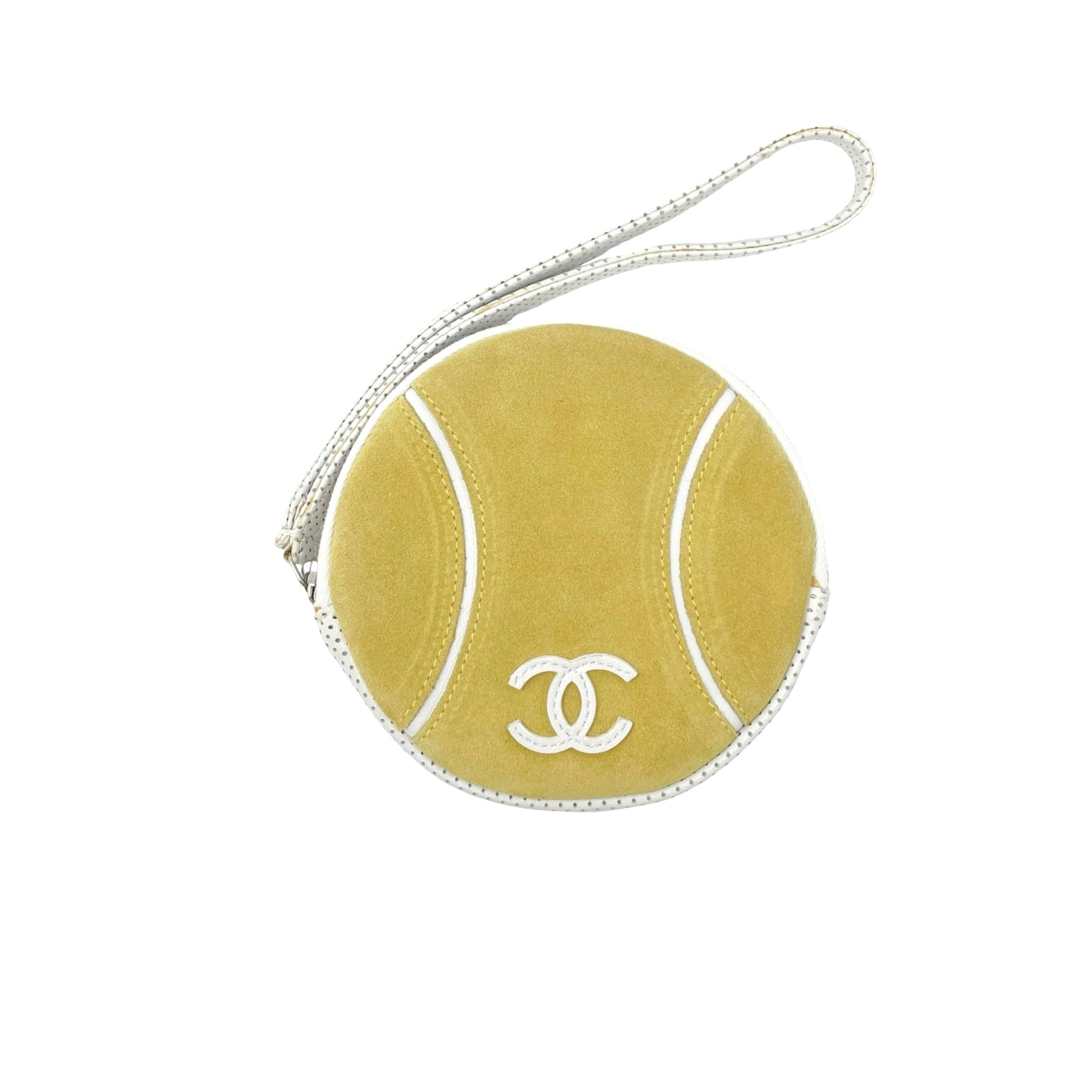 Chanel Tennis Ball Suede Wristlet - Handbags