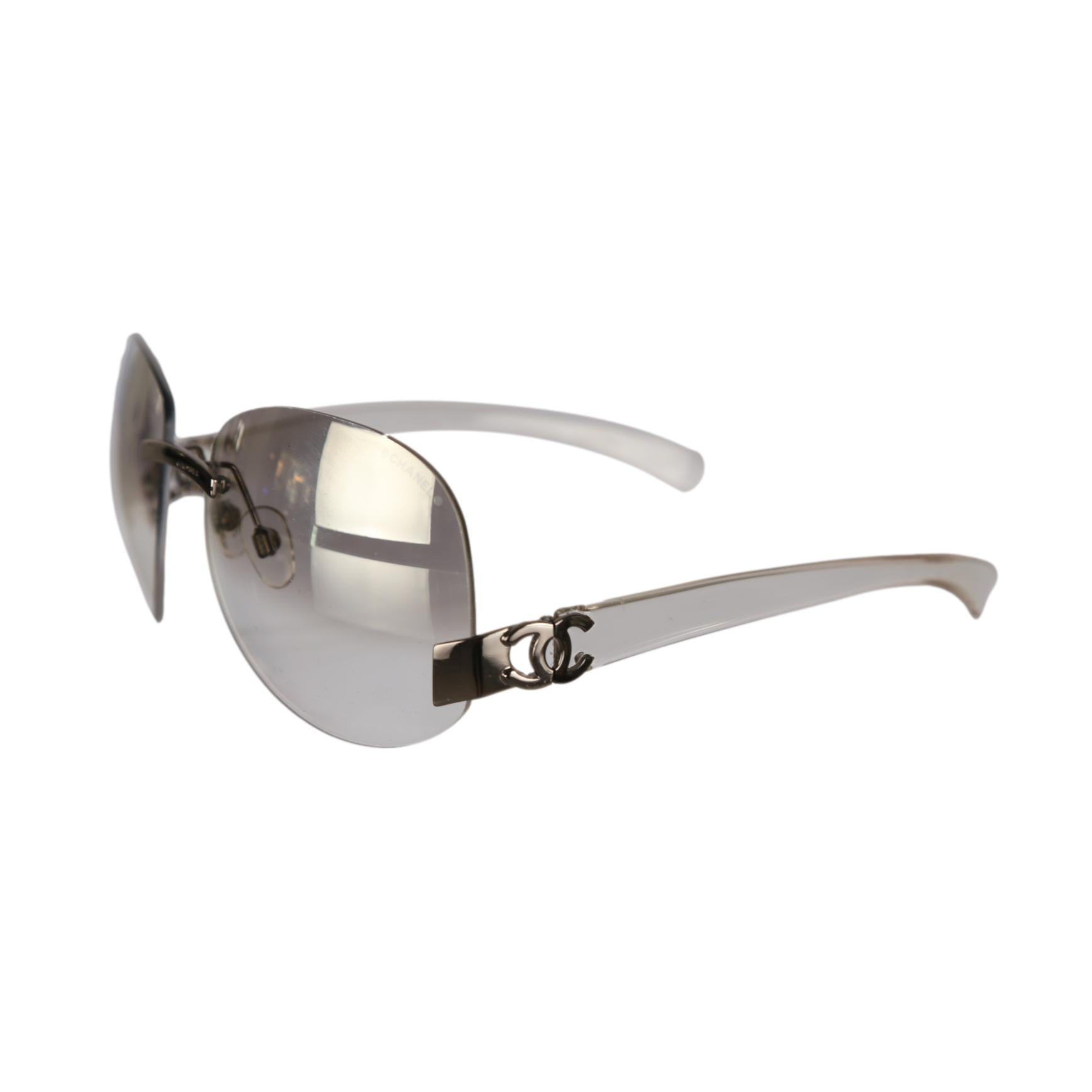 Chanel Transparent Reflective Oversized Sunglasses - 