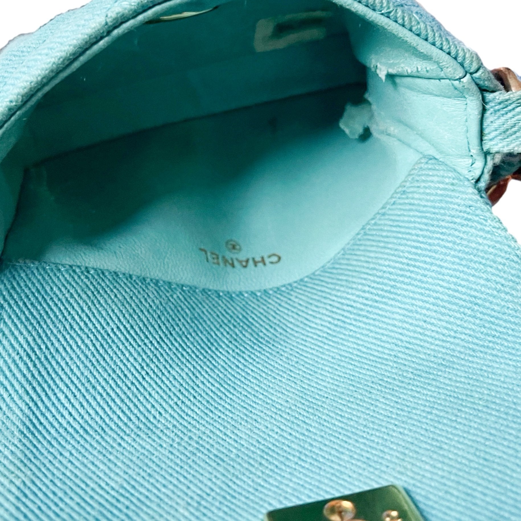 Chanel Turquoise Micro Chain Crossbody - Handbags
