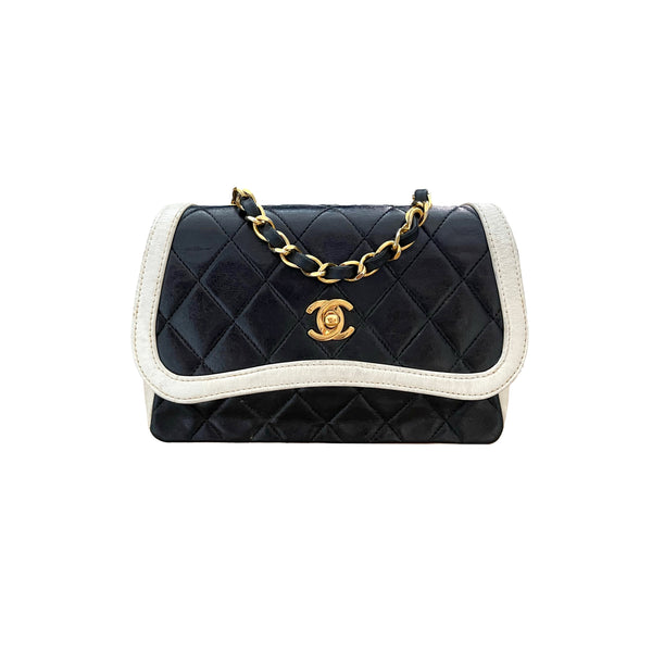 Chanel Black and Neon Pink Two Tone Quilted Flap Bag Chanel  TLC