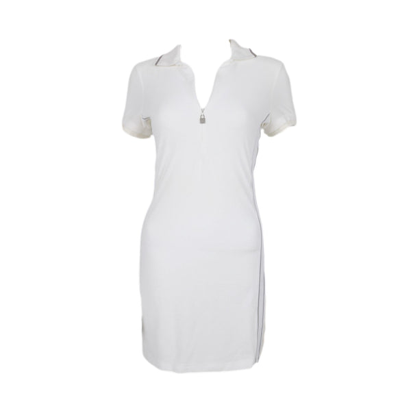 Chanel White Collared Logo Dress - Apparel