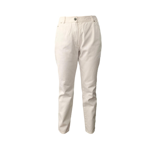 Chanel White Denim Logo Pants - Apparel