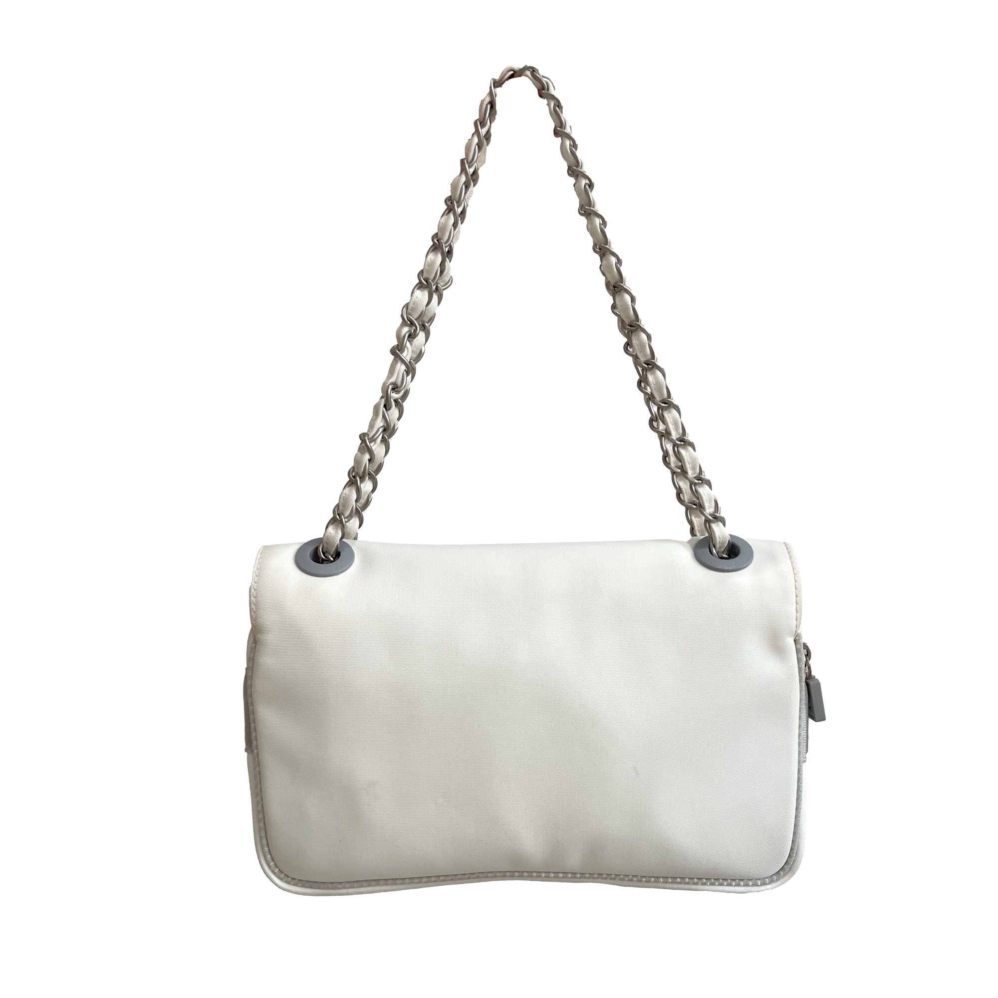 Chanel White Floral Print Bag - Handbags