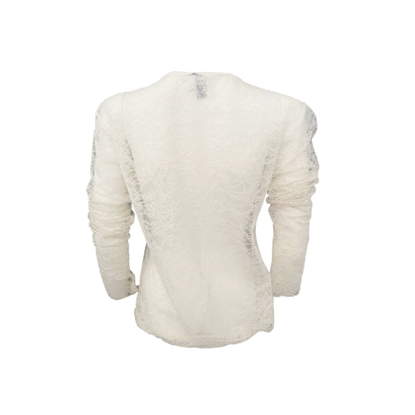 Chanel White Lace Hoodie - Apparel