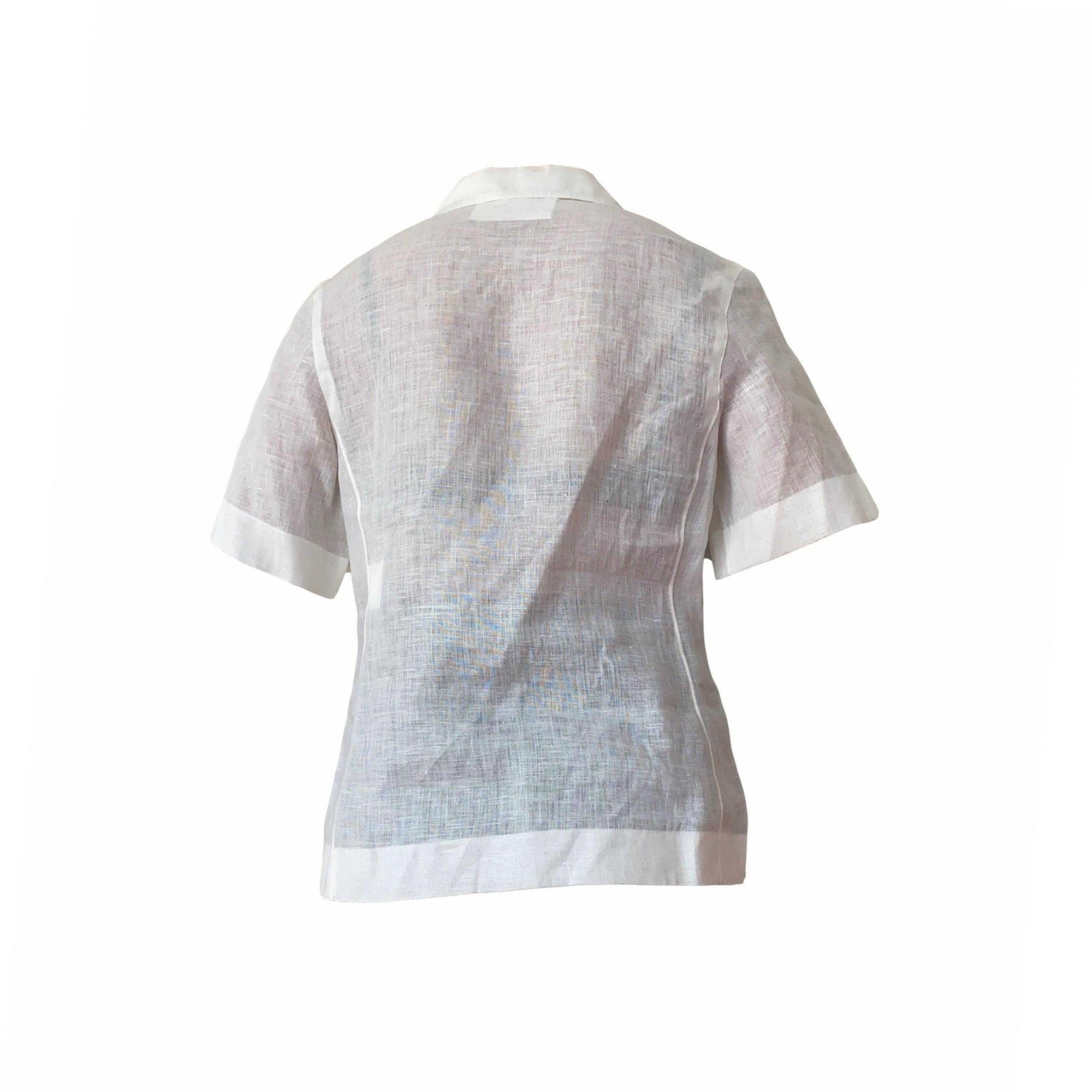 Chanel White Linen Button Down - Apparel